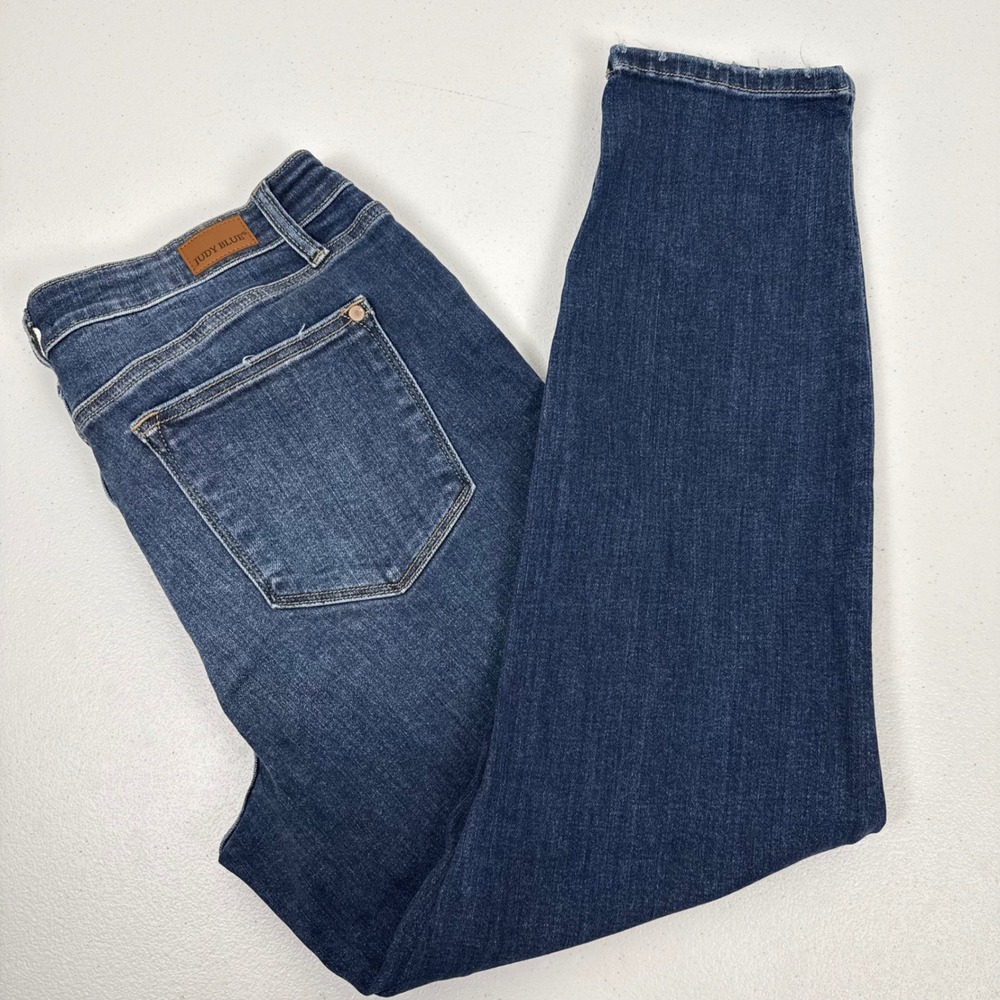 Judy Blue Dark Wash Boyfriend Fit Jeans Size 15/32 Stretch Denim Skinny Leg